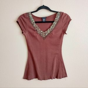Eyeshadow Chocolate Brown Sequin Top